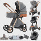 Magic ZC Premium 3-in-1 Baby Reiswieg & Kinderwagen Set - Luxe Beige, Compact, Inclusief Autostoel & Draagmand, Geschikt Vanaf Geboorte