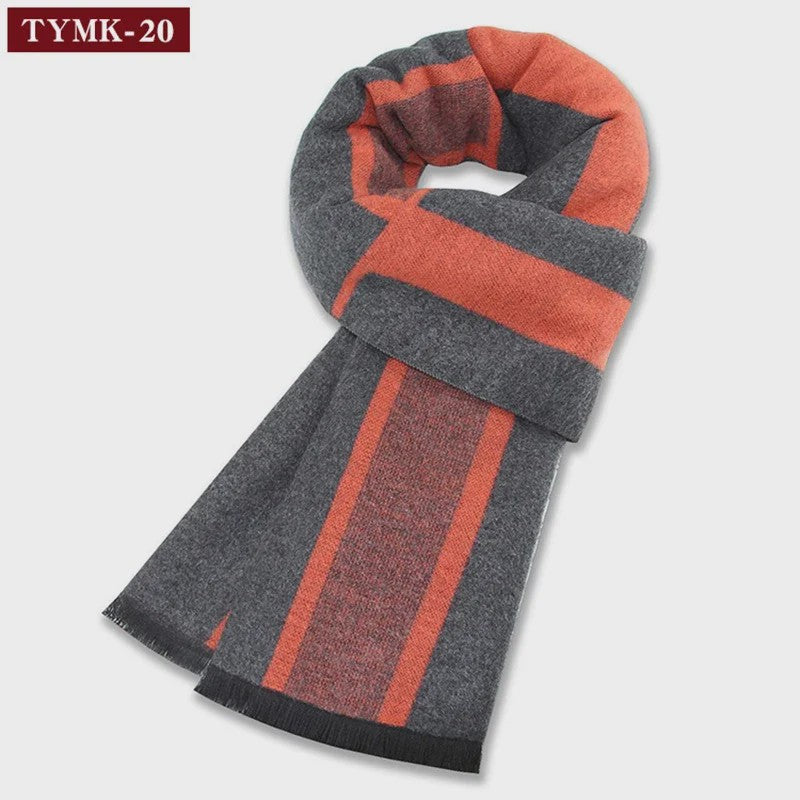 Luxe Heren Sjaal - Warme Wol & Kasjmier - Winter Ruitpatroon