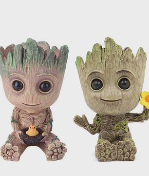 Groot Plantenpot & Decoratief Figuur - Leuke Woondecoratie