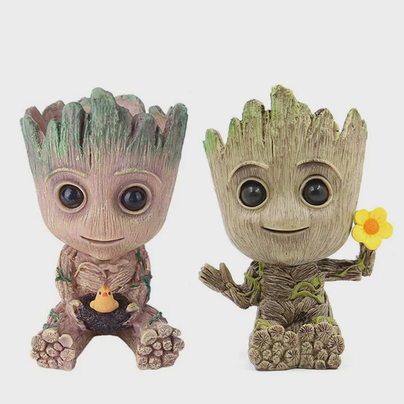 Groot Plantenpot & Decoratief Figuur - Leuke Woondecoratie