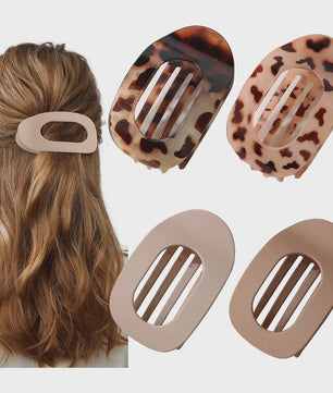 Chique Ovalen Haarklem met Luipaardprint - Stijlvolle Acryl Haarclip voor Dames