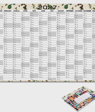 Jaarplanner 2027 - Grote Wandkalender met Planvakken en Stickers