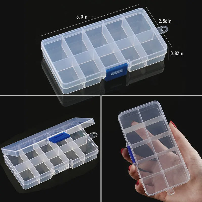 Transparante Plastic Opbergdoos met Verstelbare Vakjes - Sieraden, Kralen & Kleine Spullen