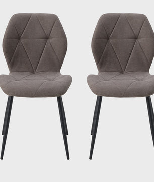 Set van 2, 4 of 6 Moderne Eetkamerstoelen - Comfortabel Gestoffeerd met Stalen Poten
