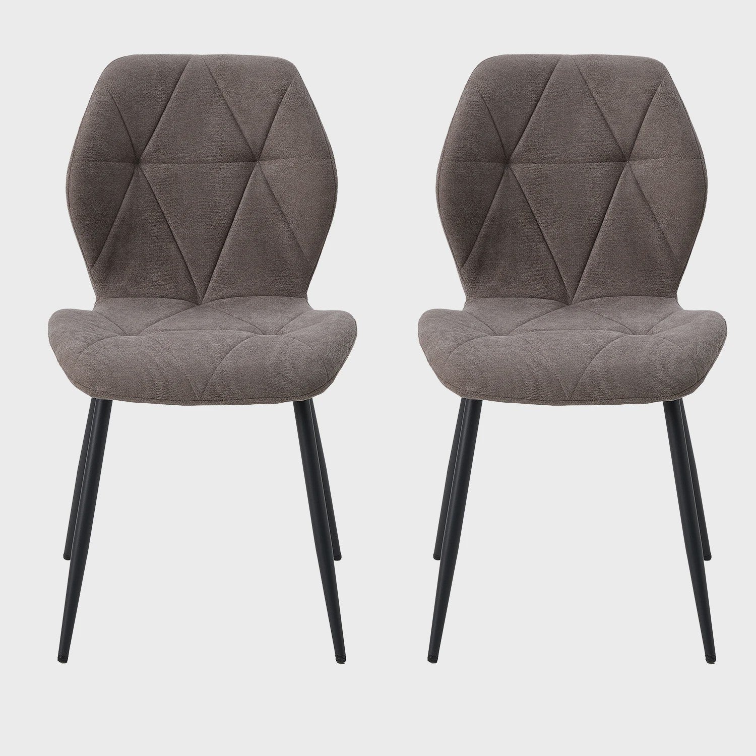 Set van 2, 4 of 6 Moderne Eetkamerstoelen - Comfortabel Gestoffeerd met Stalen Poten