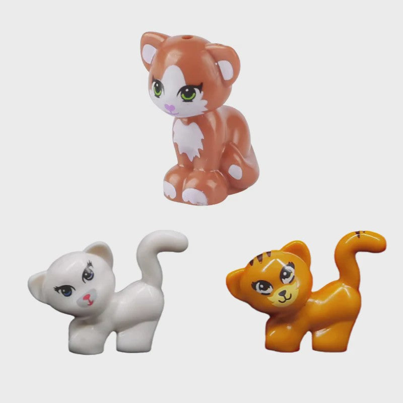 Bouwstenen Dierenpark Scene - Katten, Honden, Vogels, Varkens & Meer - DIY Speelgoed Bakstenen