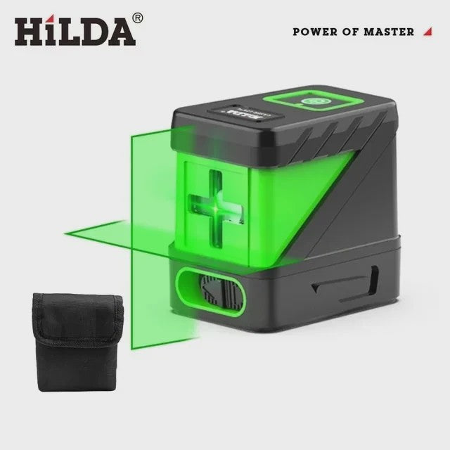 Mini Laser Waterpas met Groene Lijnen: Zelfnivellerend Horizontaal, Verticaal & Kruis