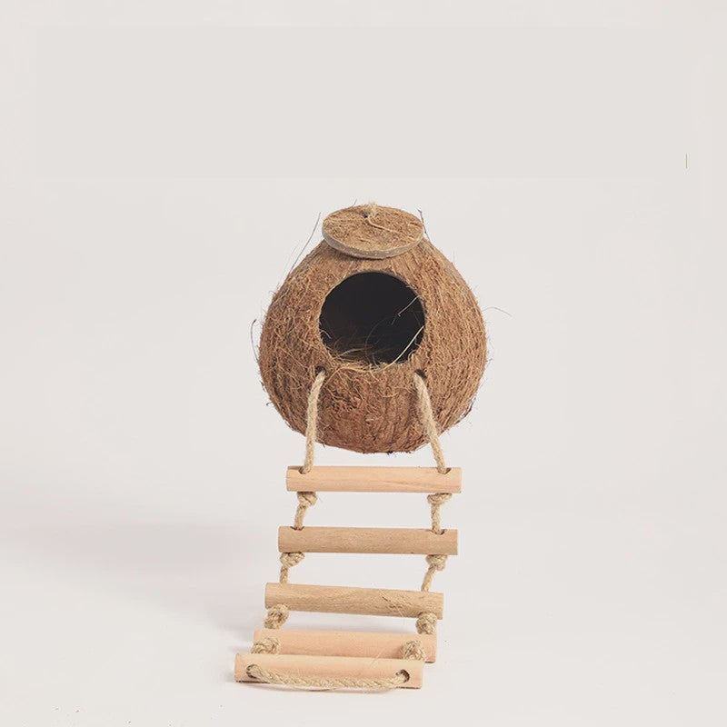 Natuurlijk Kokosnoot Hamsterhuis - Veilige & Bite-resistant Schuilplaats en Speelgoed voor Kleine Huisdieren