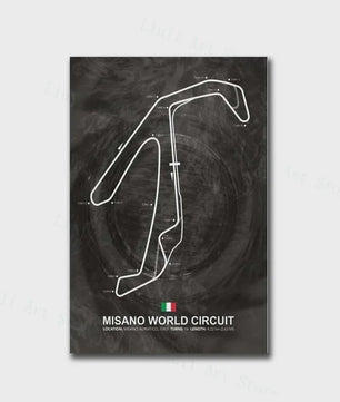 Formule 1 Circuit Poster Canvas - F1 Race Track Kunst Print voor Woonkamer Decoratie