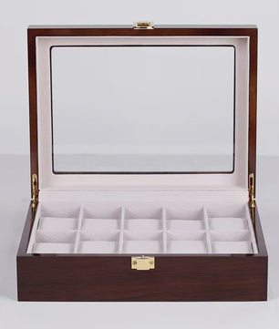 Luxe Houten Horlogedoos met 6, 10 of 12 Vakken - Handgemaakt Sieraden Opbergdoos Display