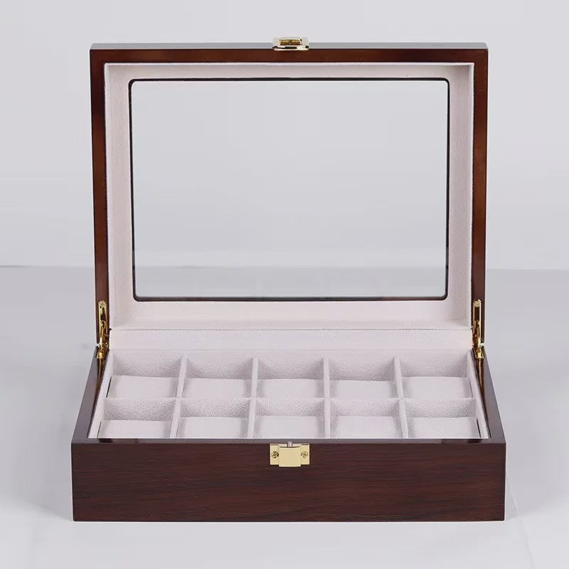 Luxe Houten Horlogedoos met 6, 10 of 12 Vakken - Handgemaakt Sieraden Opbergdoos Display