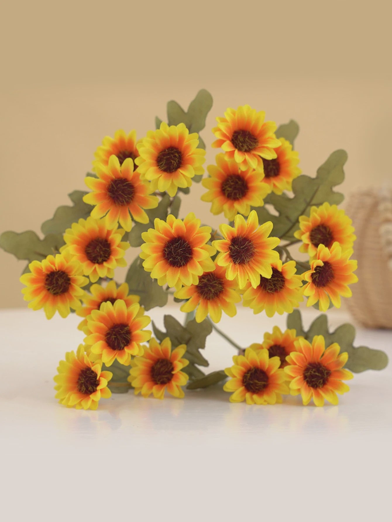 Kunstboeket 21 Herfstzijde Madeliefjes - Decoratie voor Huis, Bruiloft & Feest