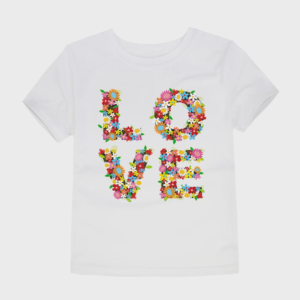 Schattig Katoenen T-shirt Meisjes met Bloemprint - Maten 2 t/m 14 Jaar