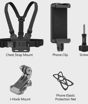Action Camera Accessoires Kit: Hoofd- en Borstband Mount voor GoPro, Telefoon & meer