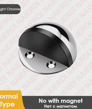 RVS Deurstopper met Sticker & Schroef - Zonder Boren, Magnetisch of Normaal