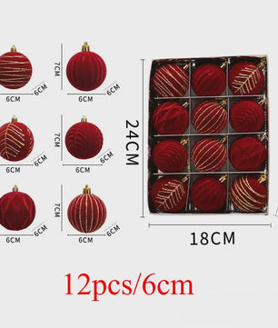 Kerstballen 6cm - Set van 12/16 Stuks - Wijnrood & Goud - Fluweelzacht & Feestelijk