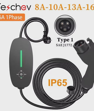 Draagbare EV Oplader Wallbox 16A Type 1 & Type 2 Kabel met Schuko Plug - 2 Jaar Garantie
