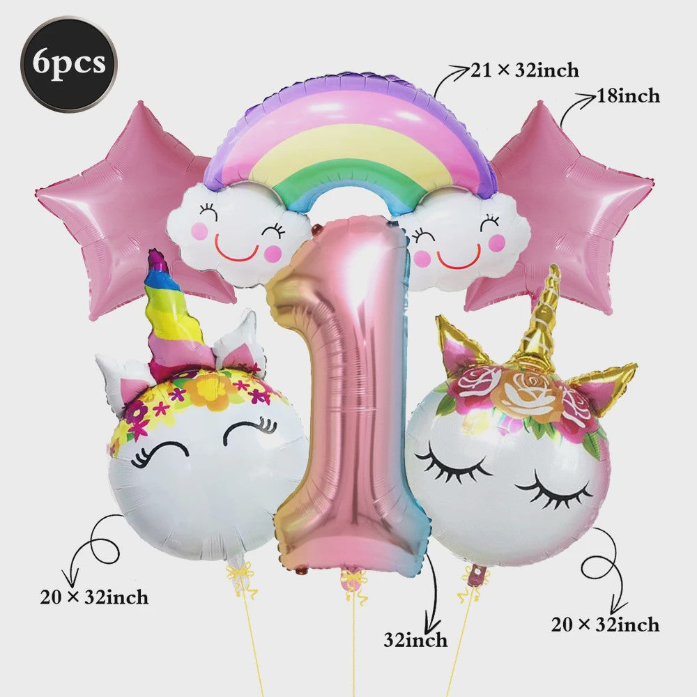 Reuze 3D Staande Eenhoorn Folieballon - Magische Regenboog & Wolk Decoratie voor Kinderfeestjes en Babyshowers