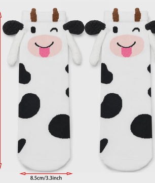 Schattige 3D Kinder Sokken met Dierenprints - Konijn, Koe, Kikker, Hond & Meer!