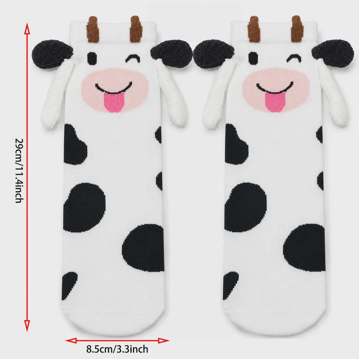 Schattige 3D Kinder Sokken met Dierenprints - Konijn, Koe, Kikker, Hond & Meer!