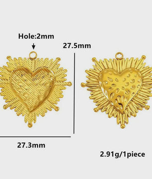 Set van 4 Gouden Bedeltjes: Zon, Hart, Schelp, Vis & Cactus - Roestvrij Staal 18k Goud PVD - DIY Sieraden Maken