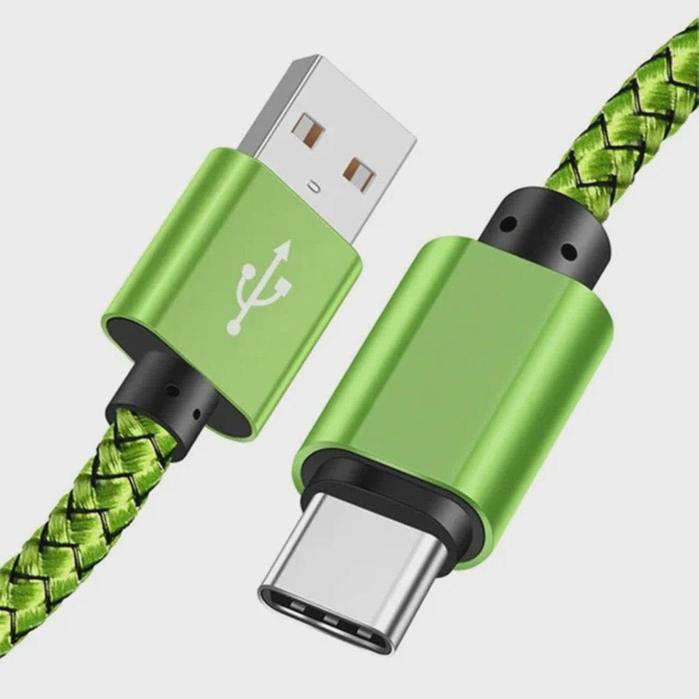 Nylon USB-C Laadkabel - Snel Opladen & Data Transfer voor Huawei, Samsung & Android (1/2/3M)