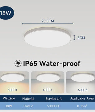 Waterdichte LED Plafondlamp Rond - 18W/30W/40W - IP44 - Keuken, Badkamer, Woonkamer