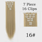 24 Inch Clip-in Haarverlenging - 7 Delig Set met 16 Clips - Synthetisch Recht Haar (Blond & Zwart)