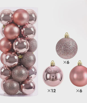 Set van 24 Kerstballen (3/4/6 cm) - Versier je Kerstboom en Feest met Stijl