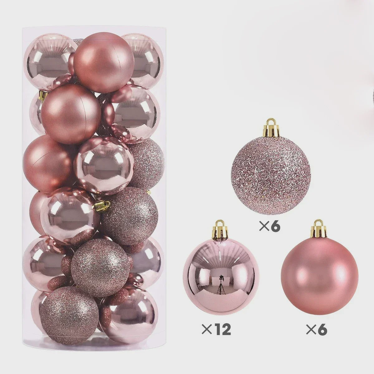 Set van 24 Kerstballen (3/4/6 cm) - Versier je Kerstboom en Feest met Stijl