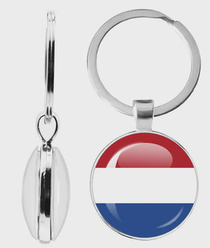 Soviet Union,Brazil,Canada,Netherlands,Israel,Syria,Venezuela,United States,Spain National Flag Series Double-Sided Keychain