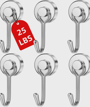Krachtige Zwarte Magnetische Haken - Heavy Duty Ophanghaken met Sterke Magneet