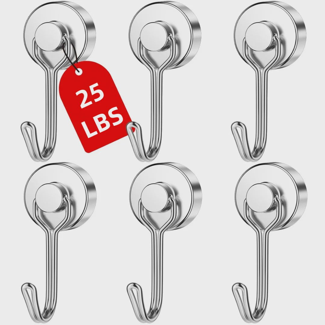 Krachtige Zwarte Magnetische Haken - Heavy Duty Ophanghaken met Sterke Magneet