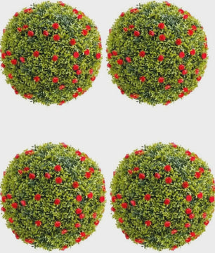 Kunst Buxusbollen met 11 Witte Bloesems - Decoratieve Tuin- en Huisdecoratie