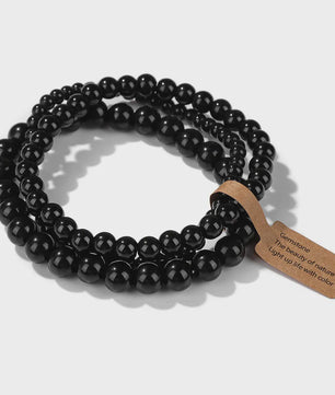 Set van 3 Natuurstenen Kralen Armbanden - Dames & Heren - 4, 6, 8 MM