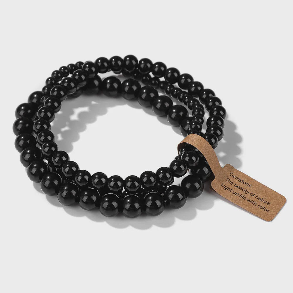 Set van 3 Natuurstenen Kralen Armbanden - Dames & Heren - 4, 6, 8 MM
