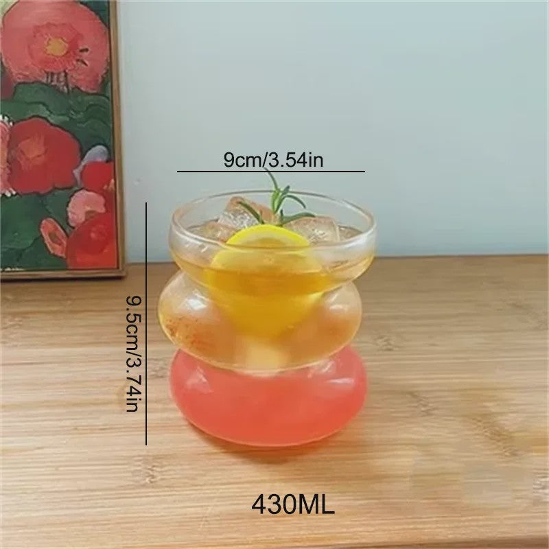Creatieve Glazen Tumbler - Hittebestendig & Transparant voor Koffie, Sap, Cocktails