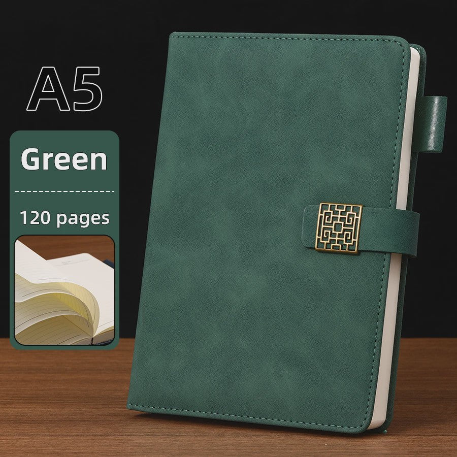 Luxe Vintage A5 Leren Notitieboek met Gepersonaliseerde Kaft - Perfect voor Werk & Studie