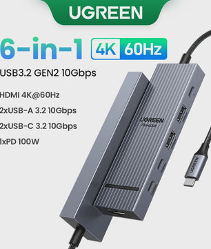 UGREEN 10-in-1 USB-C Hub: 8K/4K Dual HDMI, RJ45, USB 3.0, PD 100W - Docking Station voor MacBook & Laptop