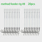 Method Feeder Rigs Set: 10/20 Stuks Haken met Gevlochten Lijn voor Feeder Vissen