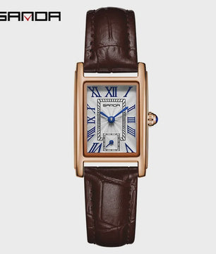 SANDA 1116 Elegante Dameshorloge Rechthoekig - Waterdicht & Stijlvol