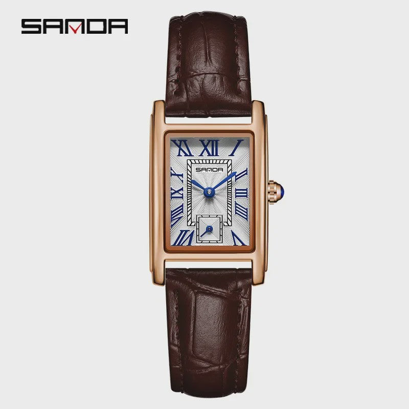 SANDA 1116 Elegante Dameshorloge Rechthoekig - Waterdicht & Stijlvol