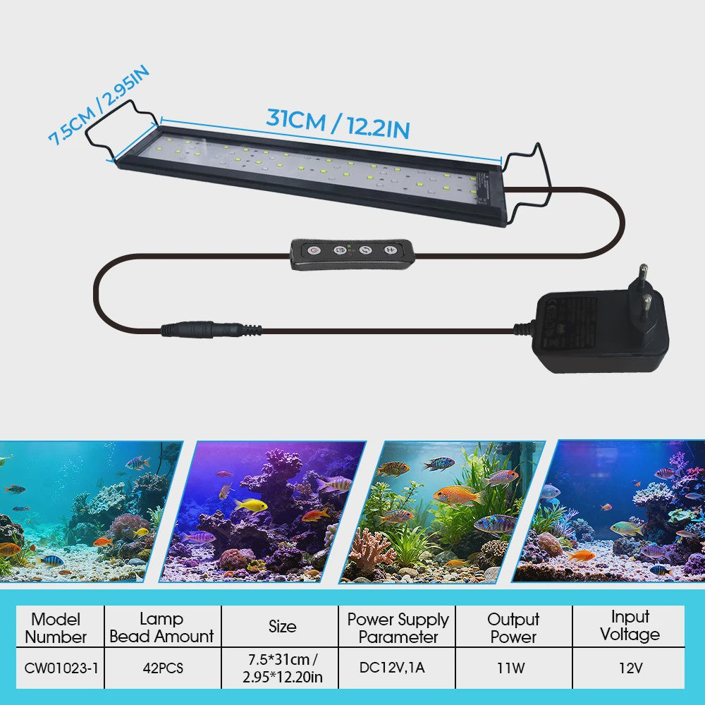 Intelligente LED Aquarium Verlichting met APP Control - Waterdicht IP68, Kleur & Helderheid Instelbaar