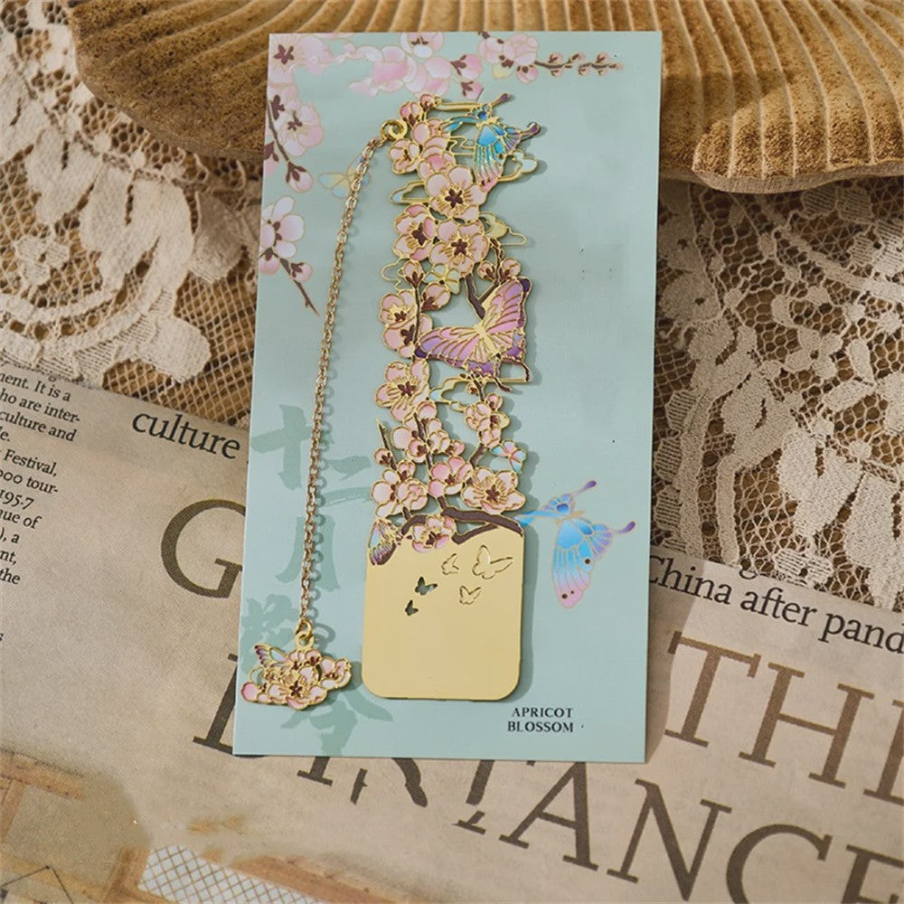 Luxe Metalen Bladwijzers - Retro Chinese Stijl met Bloemen & Vlinders