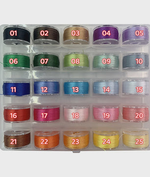 25 Kleuren Hoogglans Borduur Garen - 90 Meter Spoelen voor Handwerk & DIY