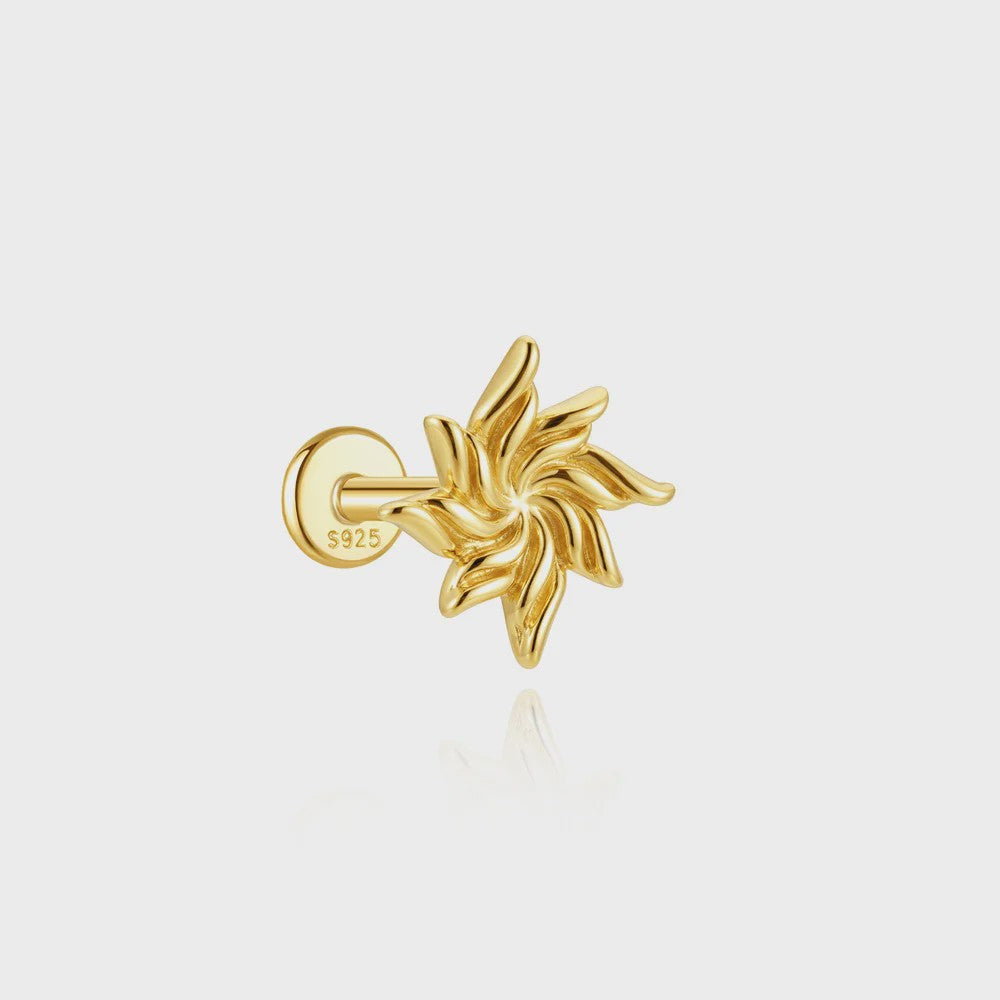 925 Sterling Zilveren Kolibrie Oorbellen Dames - 18K Goudkleurig Platte Achterkant Studs