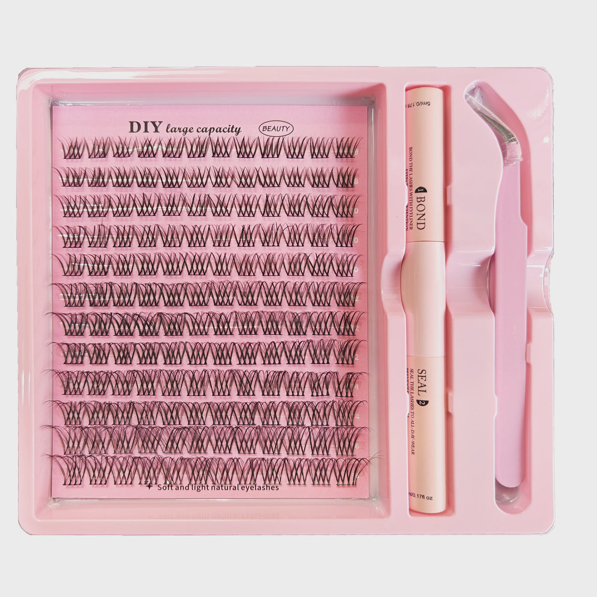 DIY Wimperextensie Set: Kluster Wimper Extensions met Bond, Seal & Tweezer (8-16mm)