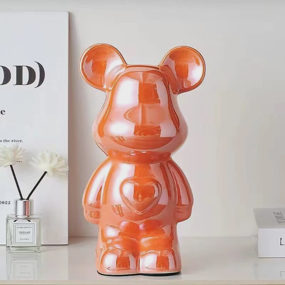 Keramische Bear Brick Beeldjes - Teddy Beer Decoratie voor Huis & Kamer (18/28 cm)