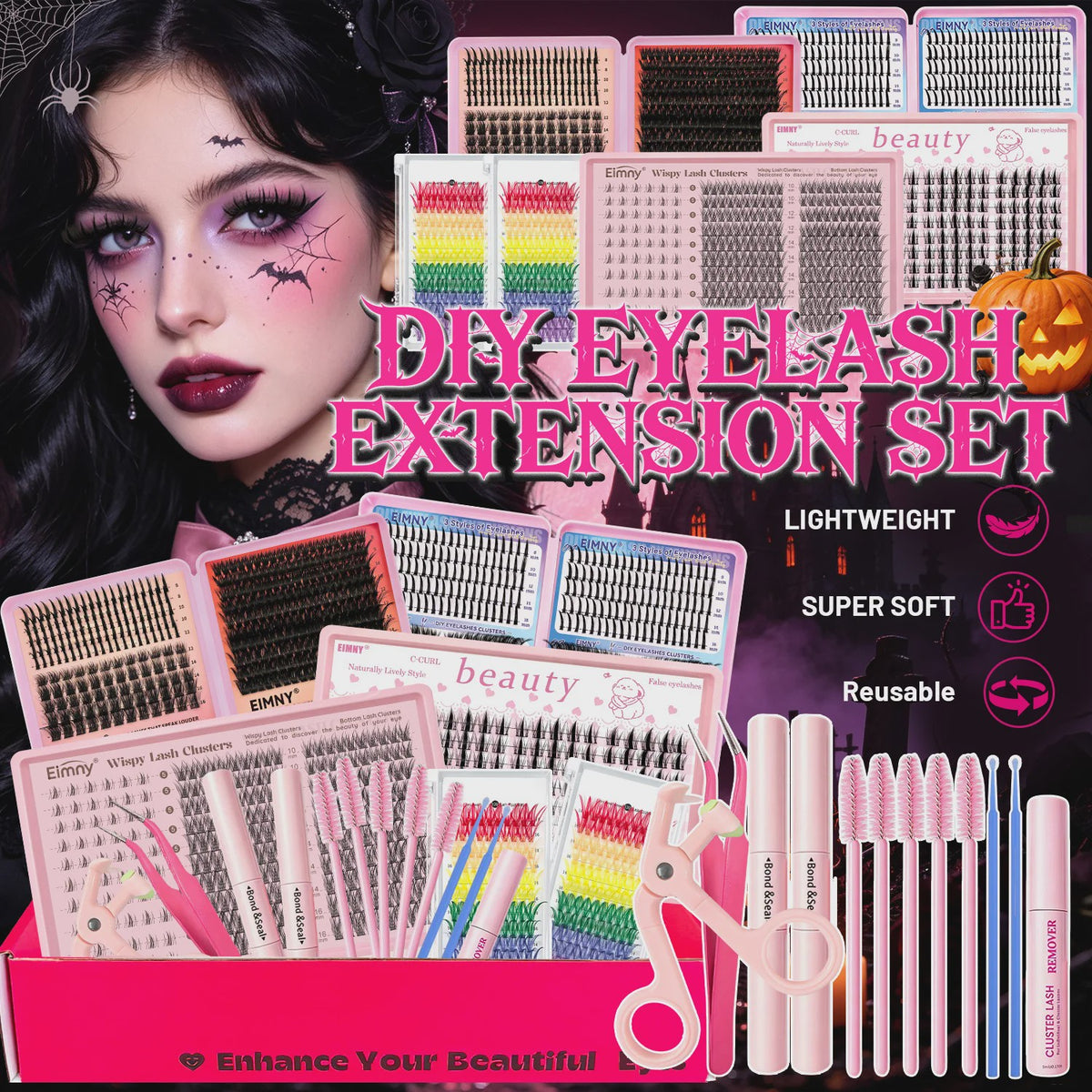 Fluffy Wimperextensie Kit: 720 Stuks Wimper Clusters & Tools voor een Volle Look