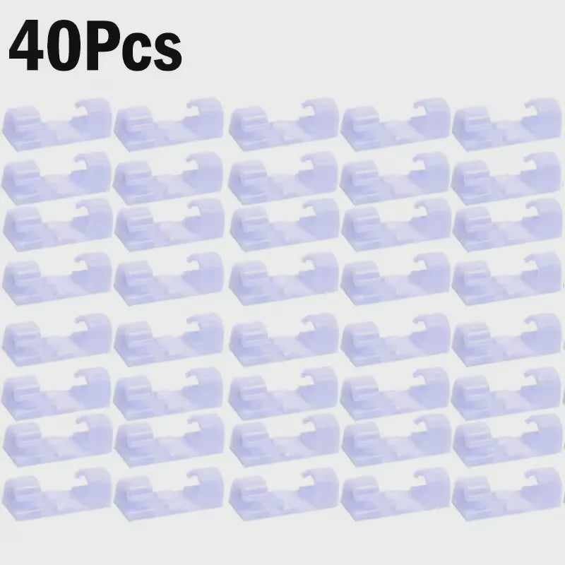 Zelfklevende Kabel Clips Organizer - Set van 20 Stuks voor Thuis, Kantoor & Auto
